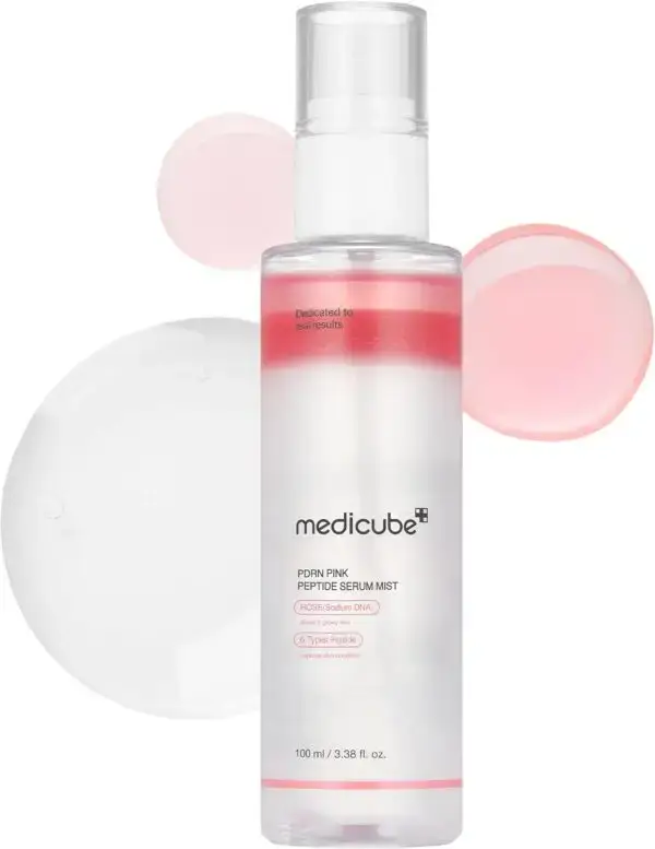 medicube PDRN Pink Peptide Spray Serum I Pink Glass Glow Serum Mist for Moisturizer, Soothing and Firming, Uneven skin tone, Rose PDRN & Peptide & Niacinamide, Korean skin care (100ml /3.38 fl. oz.)