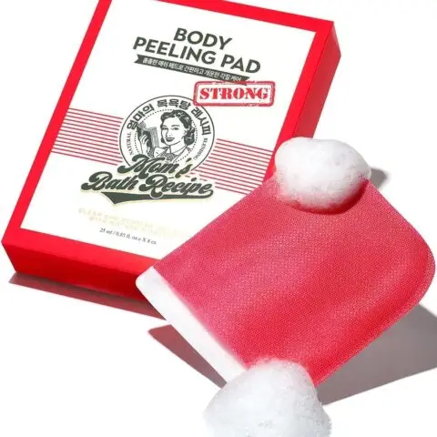 Mom's Bath Recipe Body Peeling Pad, All in One Bubble Body Wash & Scrub Gloves with Kelp & Biotics, Intense Exfoliating Mitts for Dead Skin Cells, Goosebumps and Scaly Skin, 8 Sheets