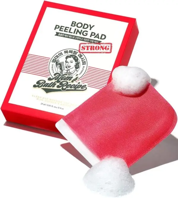 Mom's Bath Recipe Body Peeling Pad, All in One Bubble Body Wash & Scrub Gloves with Kelp & Biotics, Intense Exfoliating Mitts for Dead Skin Cells, Goosebumps and Scaly Skin, 8 Sheets