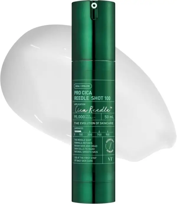 VT COSMETICS Pro Cica Reedle Shot 100, Centella Asiatica Microneedling Serum, Cica Exosome, Soothing, Hyaluronic Acid, Soft Skin, Glass Skin, Korean Skincare Booster 1.69 Fl Oz.(50ml)