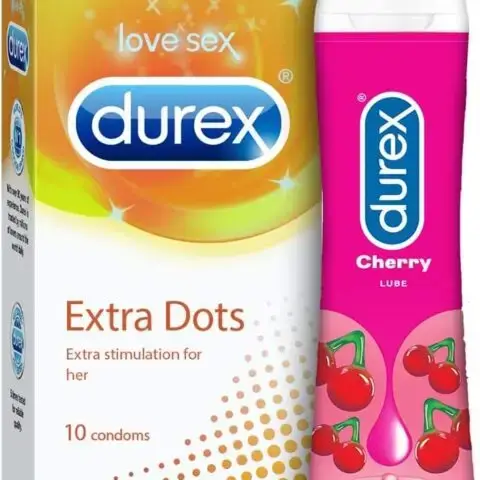 Durex Cherry 50ml, Extra Dots 10s - Pleasure Pack