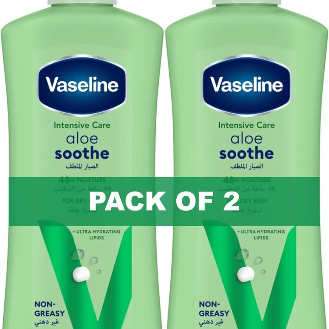 Vaseline Aloe Soothe Lotion, 2 x 400ml