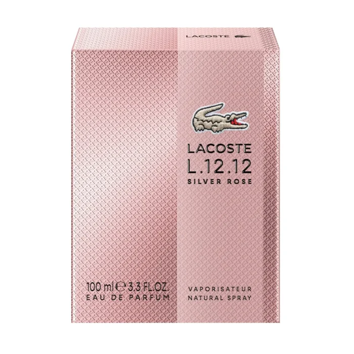 Lacoste L.12.12 Silver Rose Eau De Parfum For Women - Floral Woody Musk Perfume 100ml - Image 3