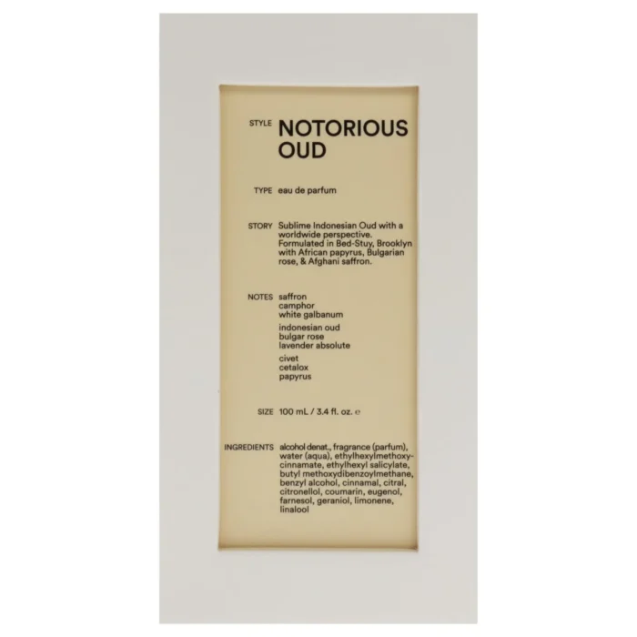D.S. & Durga Notorious Oud Eau De Parfum For Unisex - Woody Oriental Perfume 100ml - Image 2