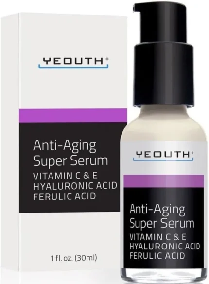Anti-aging Super Serum, Ferulic Acid,hyaluronic Acid, Vitamin C & E, 1oz