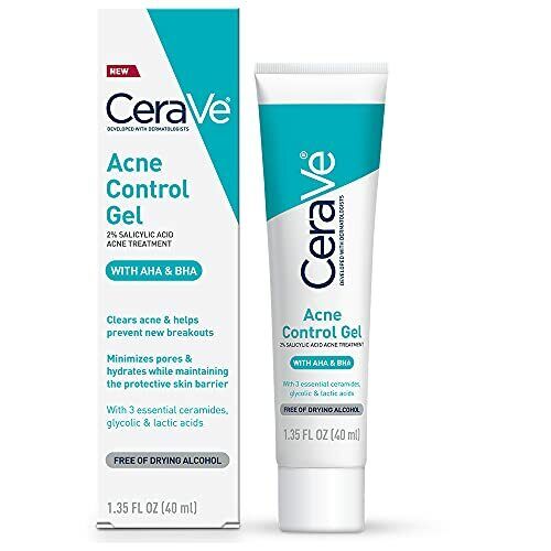 CeraVe Salicylic Acid Acne Treatment with Glycolic Acid and Lactic Acid, 1.35 Ounce