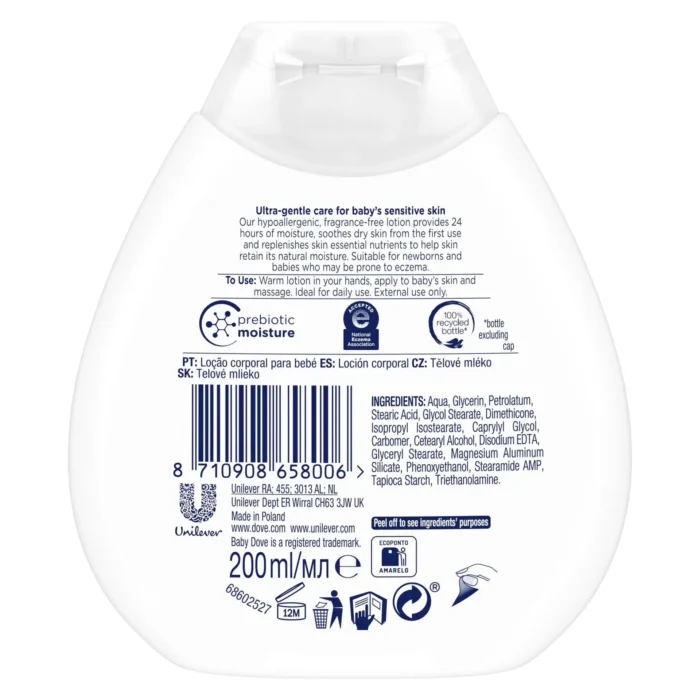 Dove Baby Lotion Sensitve Fragrance Free Moisture  200Ml - Image 2