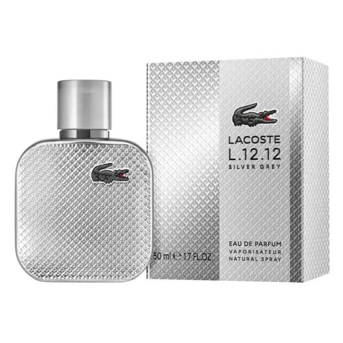Lacoste L.12.12 Silver Grey (M) Eau De Parfum For Men - Aromatic Fougere Perfume 50ml - Image 2