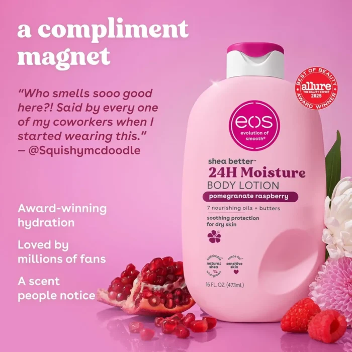 eos Shea Better Body Lotion- Pomegranate Raspberry,16 fl oz - Image 4