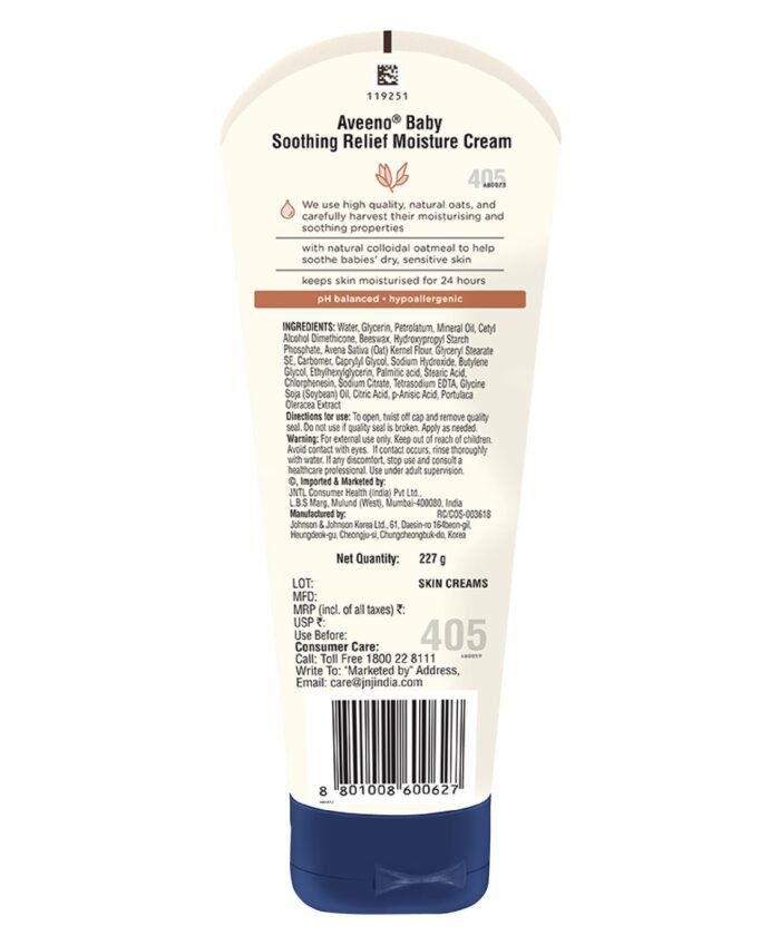 ⁦Aveeno Soothing Relief Moisture Baby Cream 227g⁩ - الصورة ⁦2⁩