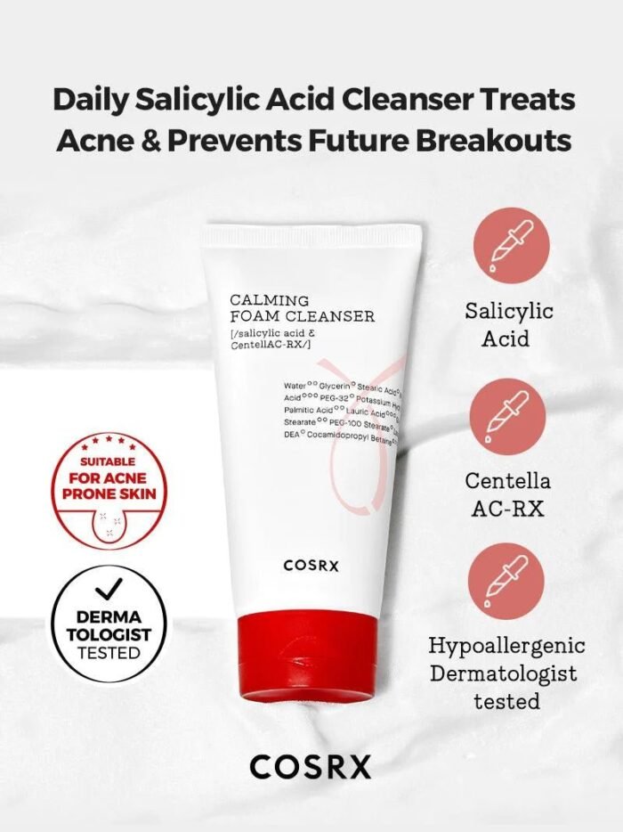 ⁦COSRX AC Collection Calming Foam Cleanser 2.0 - 50ml⁩ - الصورة ⁦4⁩