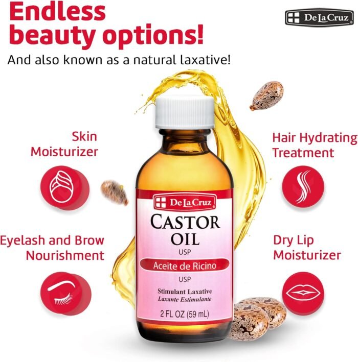 De La Cruz Castor Oil USP Laxative 2 fl. oz - Image 2