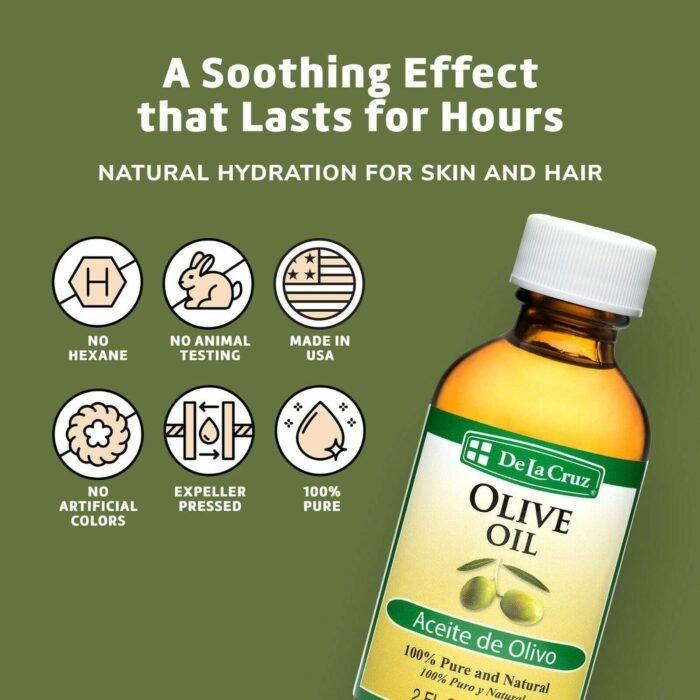 ⁦De La Cruz Olive Oil Skin & Hair Moisturizer 8 Oz⁩ - الصورة ⁦3⁩