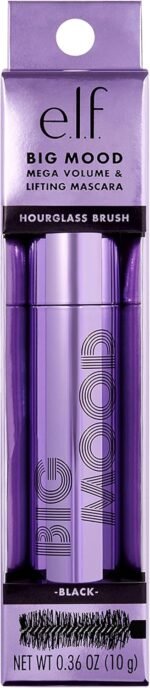 ⁦E.l.f. Big Mood Mascara, Instantly Creates Long-Lasting, Bold & Lifted, Voluminous Lashes, Infused with Jojoba Wax, Black, 0.30 fl Oz⁩ - الصورة ⁦5⁩