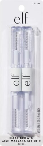 E.l.f. Clear Lash & Brow Mascara 2-Pack, Conditioning Clear Brow & Lash Gel For Grooming, Defining & Separating, Long-Lasting, Vegan & Cruelty-Free