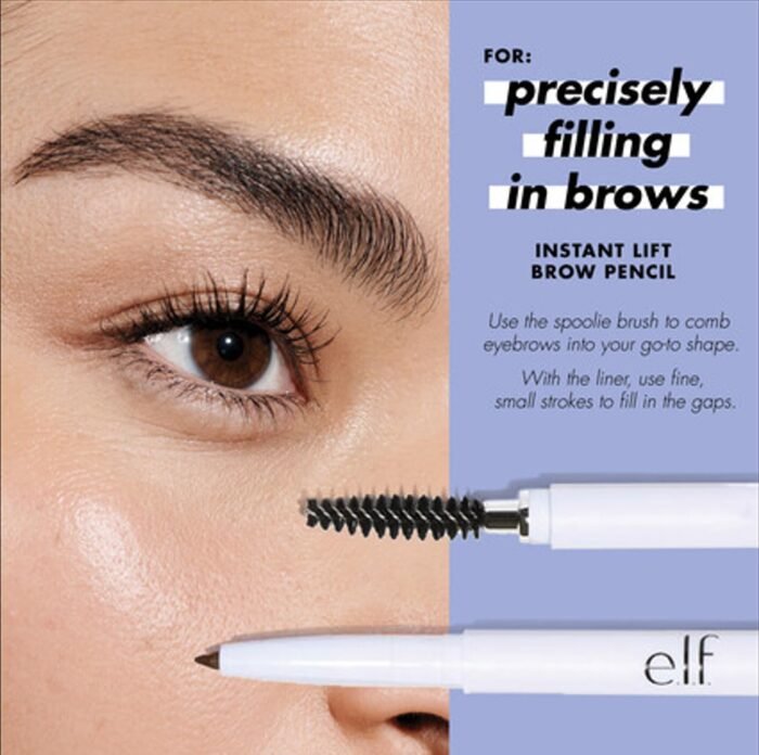 E.l.f. Instant Lift Brow Pencil, Dual-Sided, Precise, Fine Tip, Shapes, Defines, Fills Brows, Contours, Combs, Tames, Neutral Brown, 0.006 Oz - Image 7