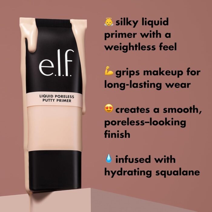 ⁦E.l.f. Liquid Poreless Putty Primer, Lightweight Face Primer For Long-lasting Makeup Wear, Creates A Smooth Complexion, Vegan & Cruelty-free⁩ - الصورة ⁦5⁩