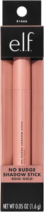 E.l.f. No Budge Shadow Stick, Long-Lasting Cream Eyeshadow Stick For High-Pigment, Metallic Color, Vegan & Cruelty-Free, Rose Gold - الصورة 4
