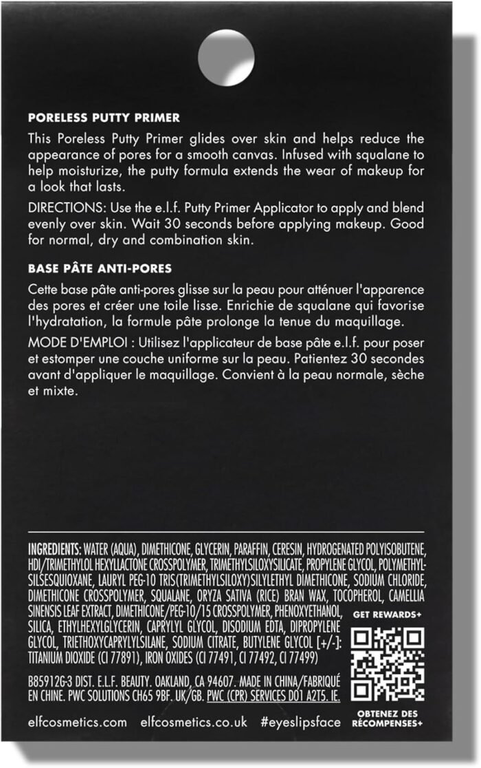 E.l.f. Poreless Putty Primer, Silky, Skin-Perfecting, Lightweight, Long Lasting, Smooths, Hydrates, Minimizes Pores, Flawless Base & Finish, All-Day Wear, Ideal for All Skin Types, 0.74 Fl Oz - Image 3