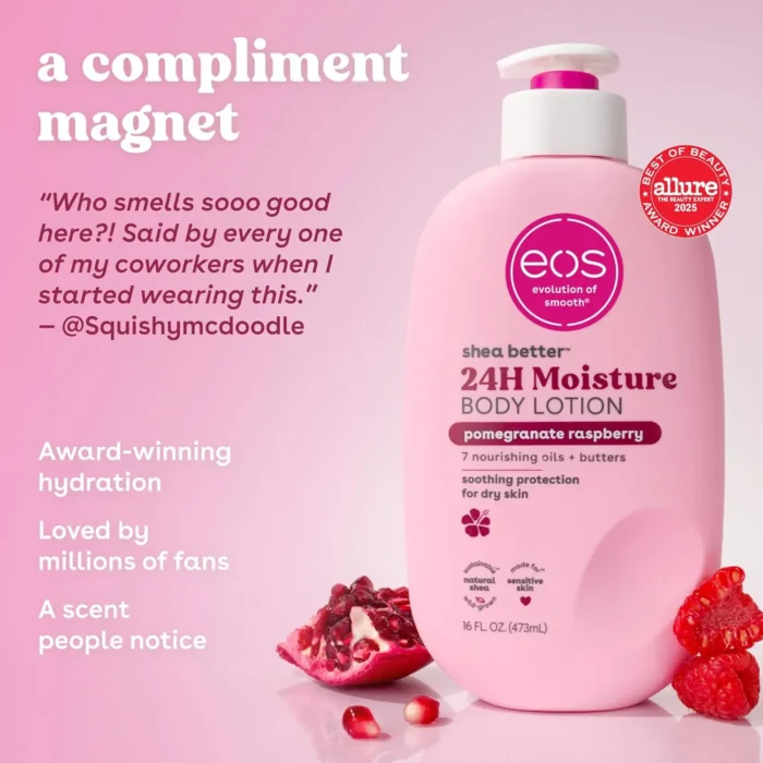 EOS Shea Better Body Lotion 16oz Pomegranate Raspberry - Image 4