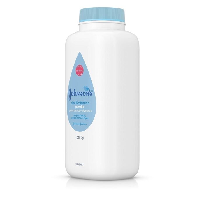 ⁦Johnson- Aloe & Vitamin E with natural cornstarch (113g) 4 oz⁩ - الصورة ⁦8⁩