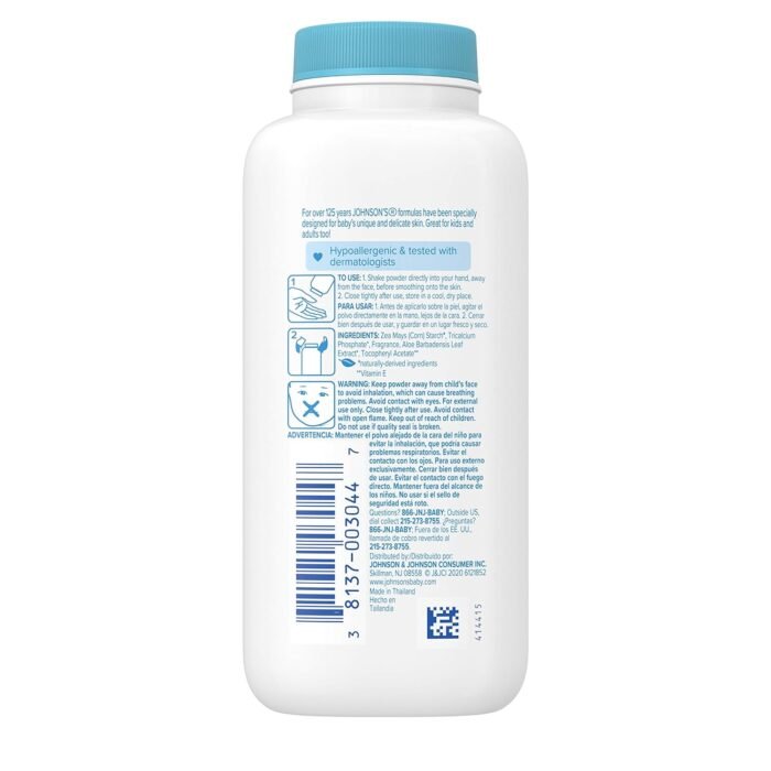 ⁦Johnson- Aloe & Vitamin E with natural cornstarch (113g) 4 oz⁩ - الصورة ⁦3⁩