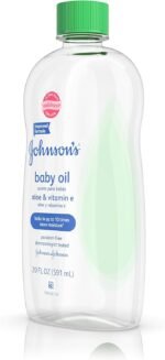 ⁦Johnson's Baby Oil, Aloe Vera and Vitamin E, 20 Fl Oz⁩ - الصورة ⁦7⁩
