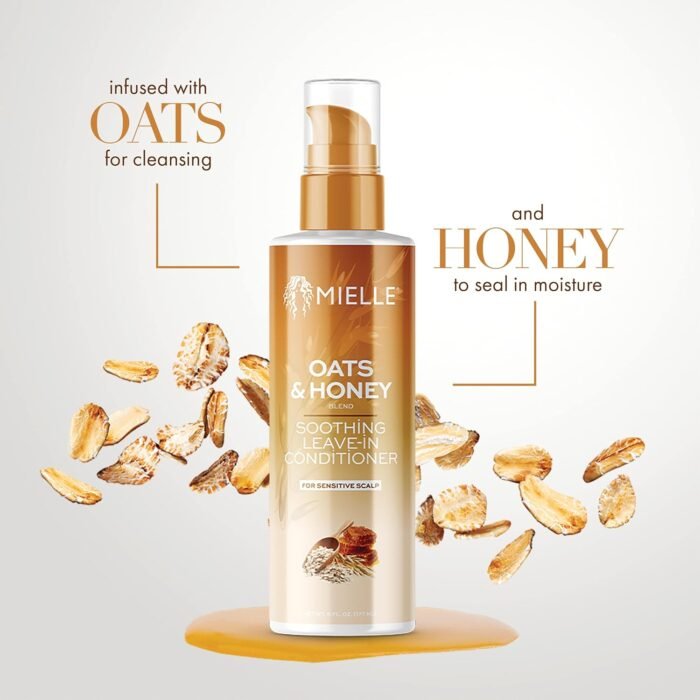 ⁦MIELLE ORGANICS - OATS & HONEY LEAVE-IN-CONDITIONER-6 OZ⁩ - الصورة ⁦4⁩