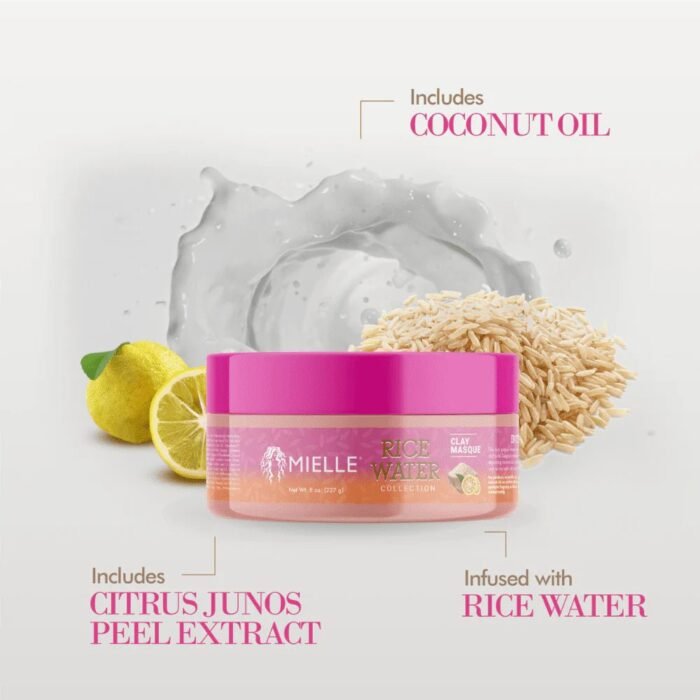 MIELLE ORGANICS - RICE WATER CLAY MASQUE-8 OZ - Image 2