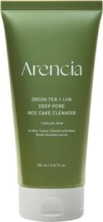 ARENCIA Salicylic Acid, Green Tea + LHA Deep Pore Rice Cake Cleanser – Deep Pore Cleansing, Acne Face Wash, Blackhead Remover, 5.07 fl oz