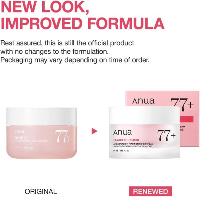 Anua Peach Niacinamide Cream, Face Moisturizer for Dry Skin with Vitamin B12, Collagen, Ceramide, Panthenol, Korean Skin Care for Glass Skin (50ml, 1.69 fl.oz.) - Image 2