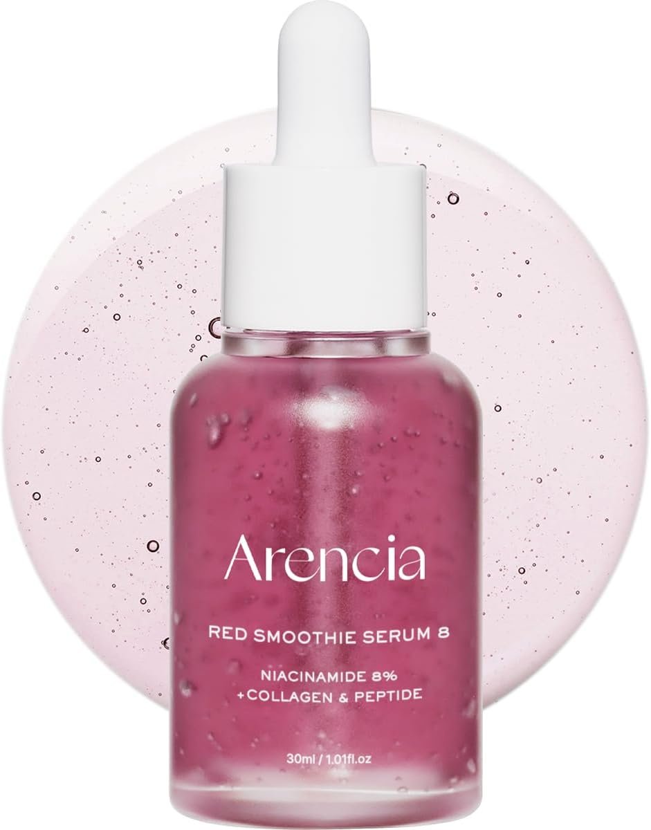 51i8C1CppWL._AC_SL1200_ Arencia Red Collagen + Peptide Smoothie Serum, 8% Niacinamide, Vitamin C, Vitamin E, lifting anti-aging serum for skin texture for glass skin - Image 1