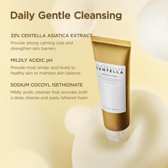 ⁦SKIN1004 Madagascar Centella Ampoule Foam, 125mL | Mild and Soothing Face Cleanser with Centella Asiatica Extract | Hydrates and Nourishes Skin | Deep Cleansing Foam⁩ - الصورة ⁦4⁩