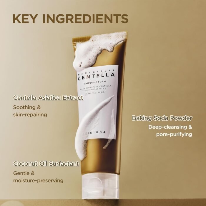 ⁦SKIN1004 Madagascar Centella Ampoule Foam, 125mL | Mild and Soothing Face Cleanser with Centella Asiatica Extract | Hydrates and Nourishes Skin | Deep Cleansing Foam⁩ - الصورة ⁦6⁩