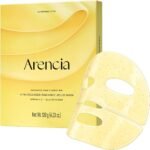 Arencia Vita Collagen Radiance Jello Mask, Hydrogel Face Mask with Collagen & Glutathione, Cooling & Hydrating Care for Smooth-Looking Skin, 4 Sheets