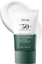 Anua Heartleaf Silky Moisture Mild Sunscreen, Broad Spectrum SPF 50+ with Moisturizing Formula, Lightweight Korean Sunscreen, Natural finish, Vegan, korean skin care 50ml / 1.69 fl. oz.