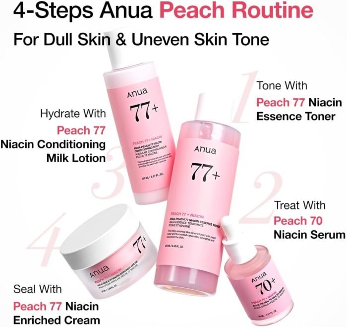 Anua Peach Niacinamide Cream, Face Moisturizer for Dry Skin with Vitamin B12, Collagen, Ceramide, Panthenol, Korean Skin Care for Glass Skin (50ml, 1.69 fl.oz.) - Image 6
