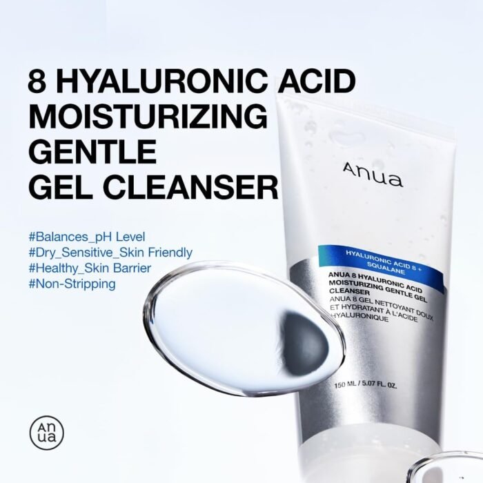 ANUA Moisturizing Gentle Gel Cleanser, for daily hydrating foaming gel face wash, exfoliating with Hyaluronic Acid+Squalane, cleanser for combination skin, Korean Skincare (150ml/5.07fl oz.) - Image 2