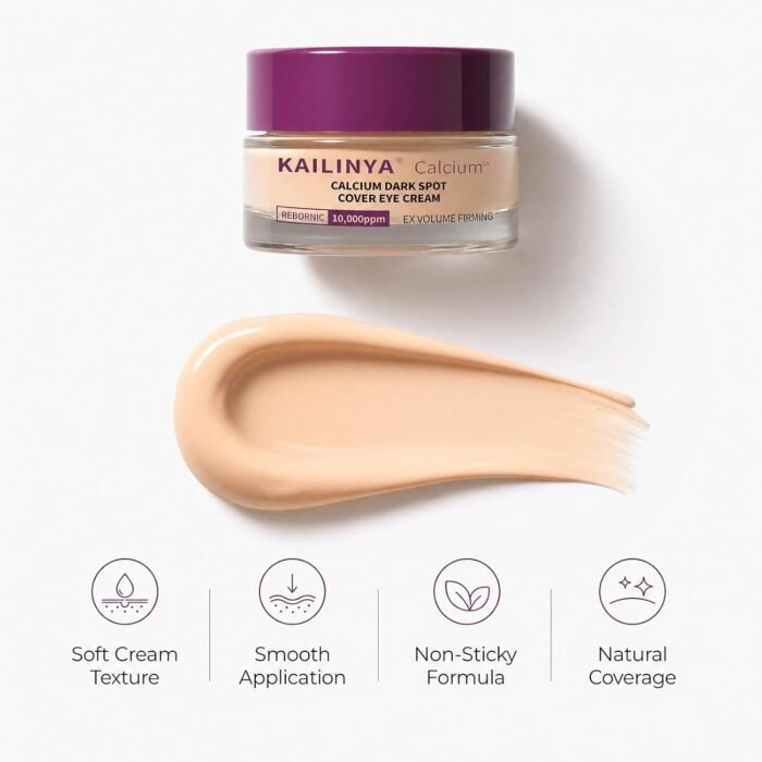 ⁦Calcium Dark Spot Eye Cream for Dark Circles and Puffiness, Niacinamide & Hydrolyzed Elastin Under Eye Cream, Firming Care for Tired Sagging Skin, Unscented, 15g⁩ - الصورة ⁦6⁩