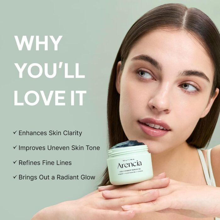 Glow Hyssop Overnight Face Mask Serum - hydrating & Anti-Aging Serum for younger looking Korean Glass Skin, 30% Vitamin A, C, E, 10% Niacinamide, Peptide - Image 3