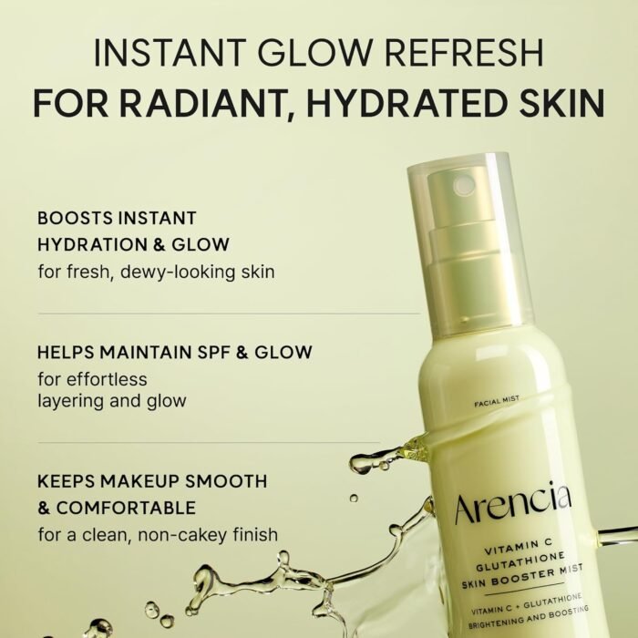 Arencia Vitamin C & Glutathione Skin Booster Mist, Glow Facial Spray with Niacinamide & Hydrating Ingredients, Lightweight Face Mist for Daily Refresh, 100ml / 3.38 fl oz - Image 4