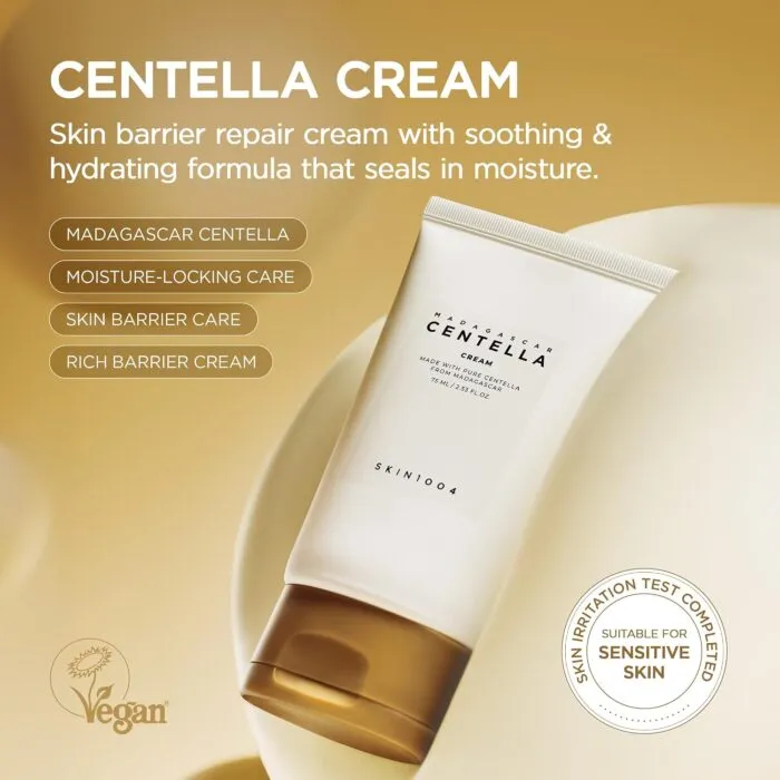 SKIN1004 Madagascar Centella Cream - 75ML | Quadruple Ceramide Complex | Strengthens Skin Barrier | Moisturizes and Soothes Dry, Sensitive Skin - Image 2