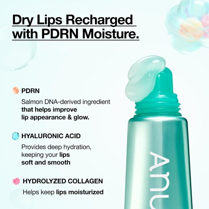 Anua PDRN Lip Serum, Long-Lasting Moisture for Dry, Cracked Lips, Non-Adhesive Lip Care with Salmon DNA, Hyaluronic Acid & Collagen, Korean Skincare, 10 ml - Image 3