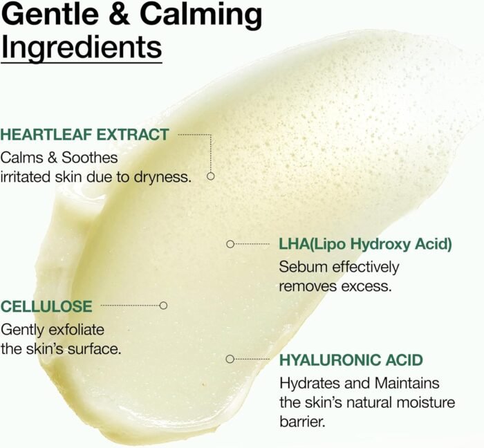 ⁦ANUA Heartleaf LHA Moisture Peeling Gel, Gentle Exfoliation, Hydrating Facial Peel, Pore Care, Dead Skin Removal, Natural Cellulose for Soothing, Vegan, Korean Skin Care (120ml/4.05 fl.oz.)⁩ - الصورة ⁦4⁩