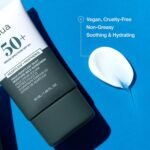 ⁦Anua Heartleaf Silky Moisture Mild Sunscreen, Broad Spectrum SPF 50+ with Moisturizing Formula, Lightweight Korean Sunscreen, Natural finish, Vegan, korean skin care 50ml / 1.69 fl. oz.⁩ - الصورة ⁦5⁩