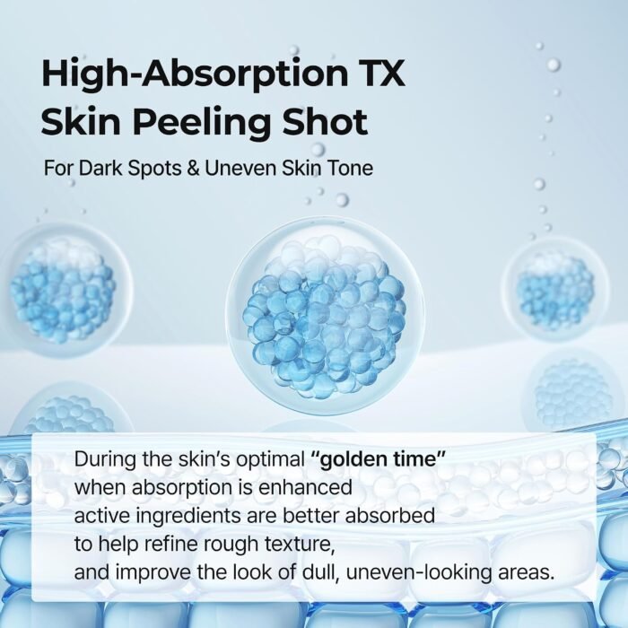 ⁦Dr.Melaxin Peel Shot Exfoliating Tx Serum 80 ml 99% Pure Tranexamic Acid & Niacinamide Aha Pha Brightening 2.71 Fl Oz (Pack of 1) Black⁩ - الصورة ⁦8⁩