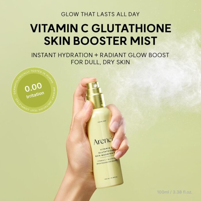 Arencia Vitamin C & Glutathione Skin Booster Mist, Glow Facial Spray with Niacinamide & Hydrating Ingredients, Lightweight Face Mist for Daily Refresh, 100ml / 3.38 fl oz - Image 2