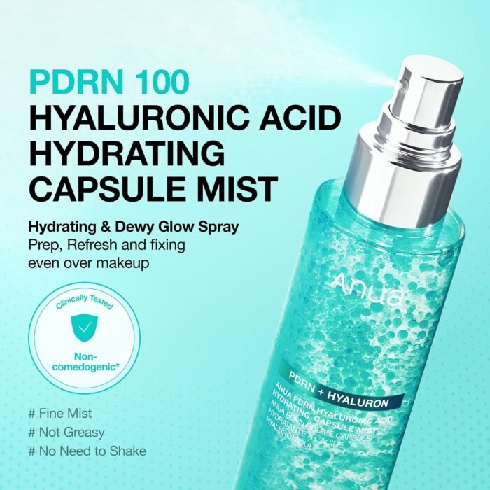 Anua PDRN Collagen Glow Facial Serum Spray, Hydrating Face Mist, Hyaluronic Acid, Dewy Glass Finish, All Skin Types, Instant Plumping Hydration, Firming Care, Korean SkinCare, 100 ml, 3.38 fl oz - Image 4