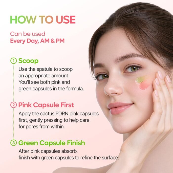 ⁦Dr.Melaxin Cactox Pore Dual Capsule Cream – Pore Minimizing Hydrating Face Cream with Cactus Extract, PDRN & Vegan Collagen for Firmness & Skin Repair⁩ - الصورة ⁦8⁩