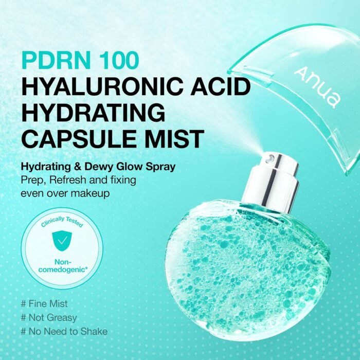 ANUA PDRN Collagen Glow Facial Serum Spray, Hydrating Face Mist, Hyaluronic Acid, Dewy Glass Finish, All Skin Types, Instant Plumping Hydration, Firming Care, Korean Skincare, 1.01 Fluid Ounce - Image 3
